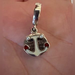 Pandora Charm Anchor of Love Enamel Dangle